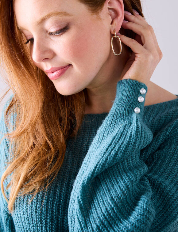 Pull col bateau, maille anglaise toucher doux (vert sauge) Pull col bateau, maille anglaise toucher doux (vert sauge)